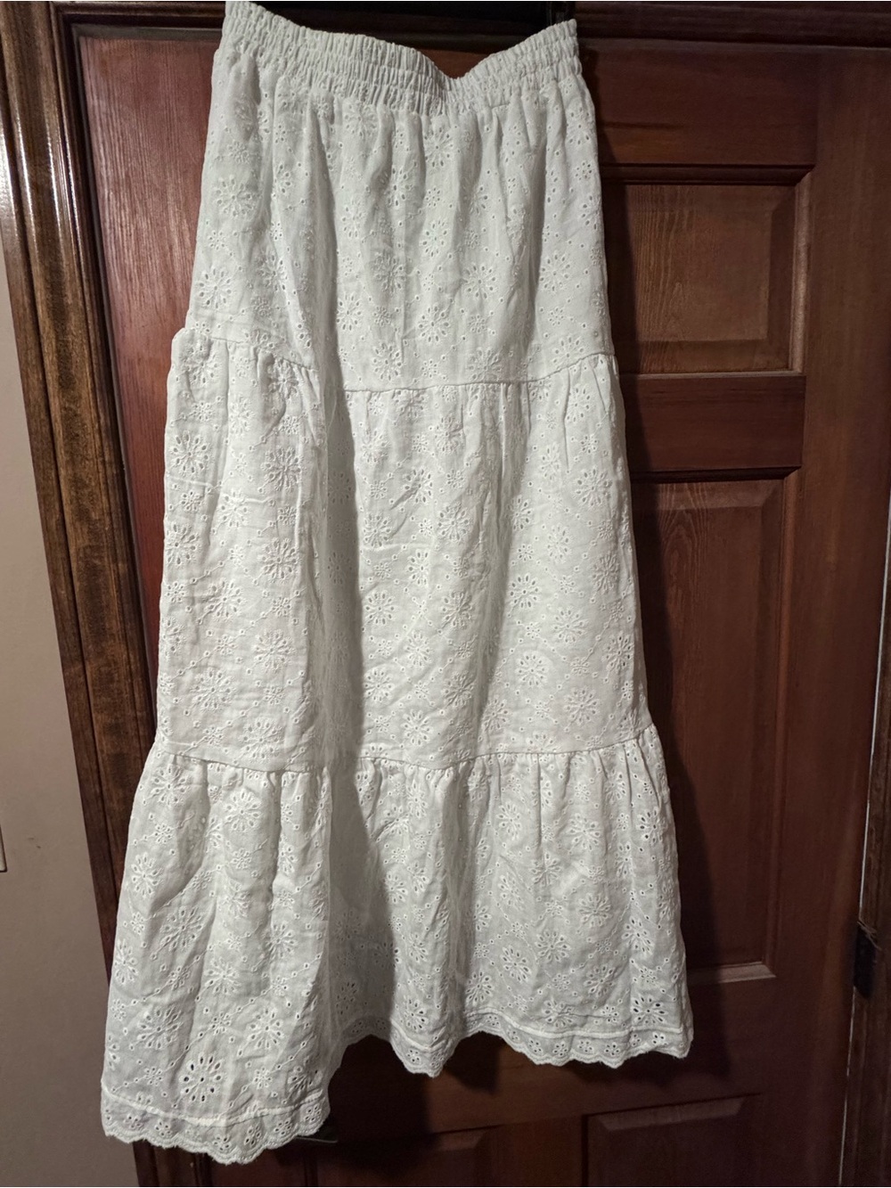 Simply Southern White Eyelet Tiered Maxi Skirt - Picture 1 of 1